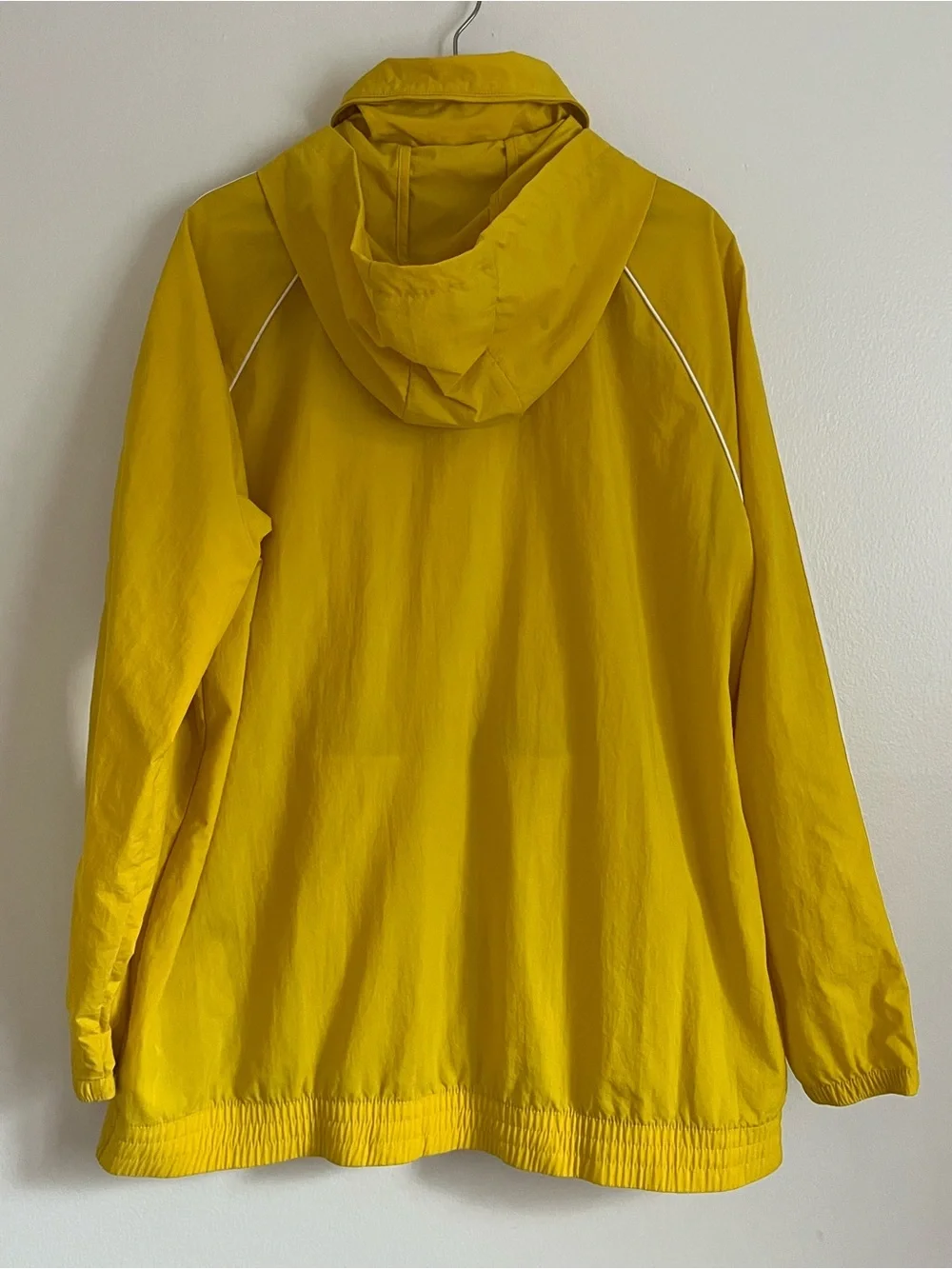 Adidas Originals Yellow Hooded Zipper Pockets Windbreaker size XL